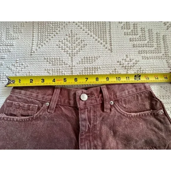 BDG Womens Shorts Sz 26 Mom High Rise Cinnamon Distressed Cuffed Outdoorsy Boho - Picture 12 of 14